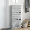 vidaXL Botník sivý dub sonoma 60x21x125,5 cm spracované drevo