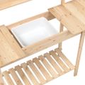 vidaXL Stôl na presádzanie s umývadlom 147,5x44x139,5 cm jedľový masív