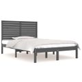 vidaXL Posteľný rám sivý masívne borovicový masív 140x190 cm