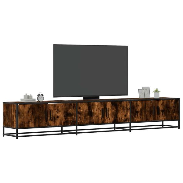 vidaXL TV skrinka dymový dub 240x35x41 cm kompozitné drevo