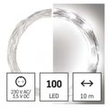 LED vianočný nano reťazec strieborný, 10 m, vonkajší aj vnútorný, studená biela, časovač