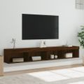 vidaXL TV skrinky s LED svetlami 2 ks hnedý dub 100x30x30 cm