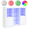 vidaXL Komody s LED svetlami 3 ks biele kompozitné drevo