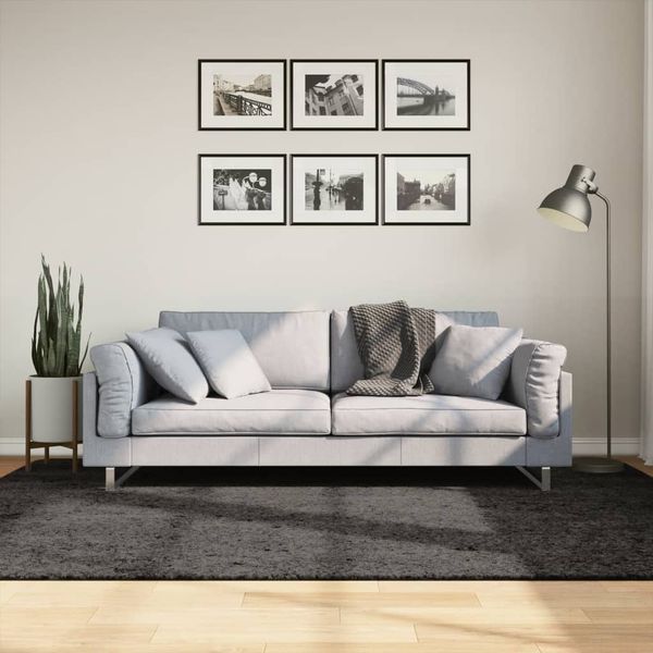 vidaXL Koberec ISTAN vysoký vlas lesklý vzhľad antracitový 160x230 cm