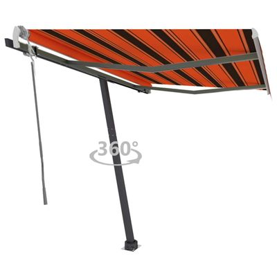 vidaXL Voľne stojaca ručne zaťahovacia markíza 350x250cm oranžovohnedá