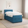 vidaXL Posteľ boxspring s matracom Modrá 80 x 200 cm Zamat