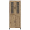 vidaXL Highboard Remeselný dub 69,5 x 34 x 180 cm Kompozitné drevo