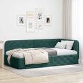 vidaXL Rohový rám postele Tmavozelená 90 x 200 cm látka