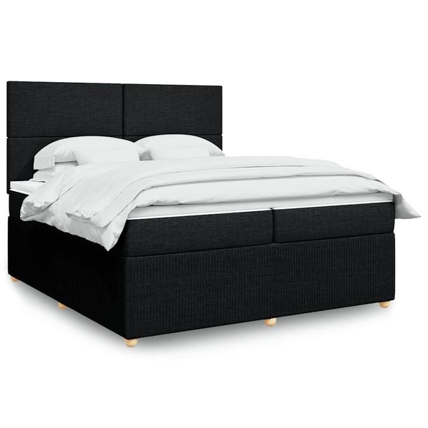 vidaXL Boxspring posteľ s matracom čierna 200x200 cm látka