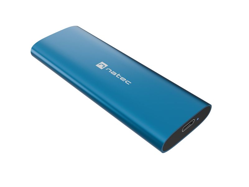Externý box pre SSD Natec RHINO M.2 NVME LITE USB-C 3.2 GEN 2, hliníkové telo, HORIZON BLUE