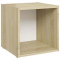 vidaXL TV skrinky 4 ks, biela+sonoma 37x35x37 cm, kompozitné drevo