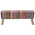 vidaXL lavička 110 x 30 x 45 cm Skutočná koža Viacfarebný