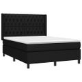 vidaXL Posteľný rám boxspring s matracom čierny 140x200 cm látka