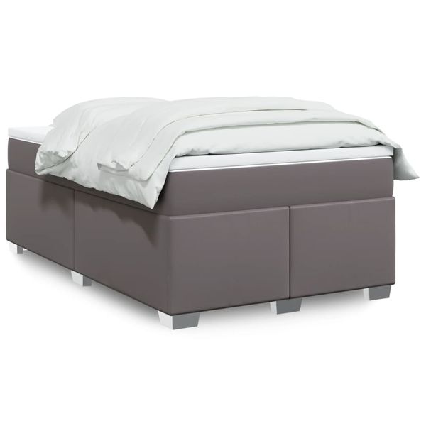 vidaXL Boxspring posteľ s matracom sivá 120x190 cm umelá koža