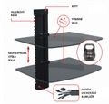 OPTICUM polička dvojitá pod TV 360x250x432mm