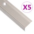 vidaXL Schodové lišty v tvare L 5 ks hliník 100 cm champagne