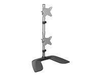 Double Monitor Holder (ARMDUOVS) - Stojan - pre 2 monitory - plast, hliník - čierna, strieborná - veľkosť obrazovky: 13"-27" - stolný stojan