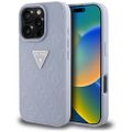 Guess Hardcase PU Grained Hot Stamp 4G Triangle Metal Case pre iPhone 16 Pro Max 6,9" Fialová