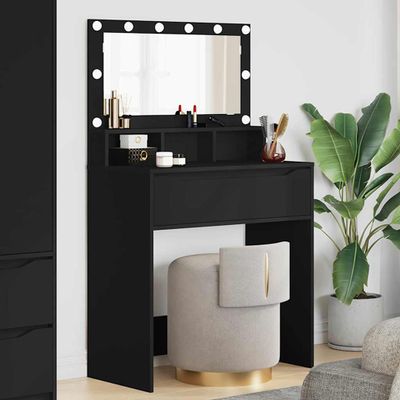 vidaXL Toaletné stolíky do spálne Čierna 80 x 39,6 x 135 cm