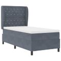 vidaXL Posteľ s pružinovým rámom Tmavo šedá 200 x 90 cm Zamat