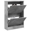 vidaXL Botník betónovo sivý 60x21x87,5 cm kompozitné drevo