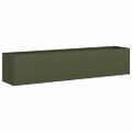 VidaXL kvetináč Olive Green 200x40x40 cm Oceľ valcovaná za studena