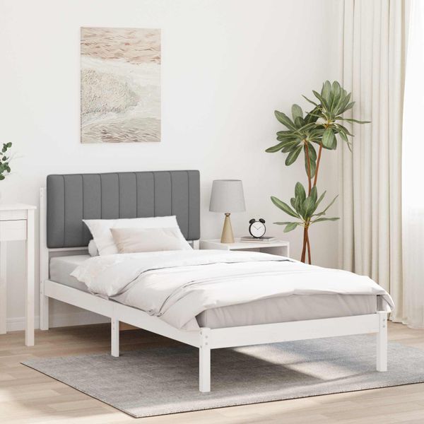 vidaXL Rám postele s čalúneným čelom Svetlosivá 100 x 200 cm