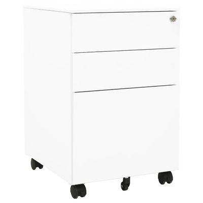 vidaXL Mobilná kartotéka biela 39x45x60 cm oceľ