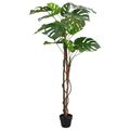 vidaXL Umelá Monstera rastlina Zelená 94 x 18 x 170 cm Látka a drevo