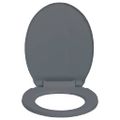 vidaXL WC sedadlo, pomalé sklápanie, rýchloupínacie, sivé, oválne