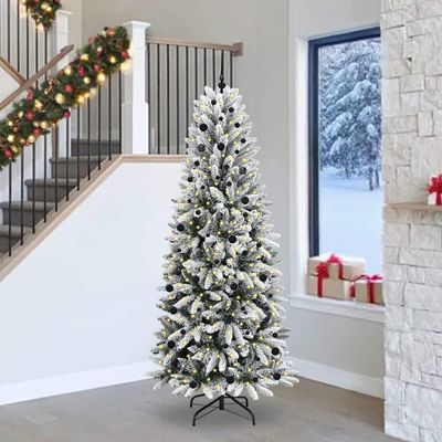 vidaXL Umelý vianočný stromček Biela 240 cm PVC a plast a oceľ a PE