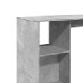 vidaXL Barový stôl s policami betónový 124x46x103,5cm kompozitné drevo