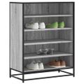 vidaXL Skrinka na topánky sivá sonoma 75x38x97,5cm kompozit. drevo+kov