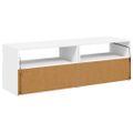 vidaXL TV skrinky s LED svetlami biele 60x35x40 cm