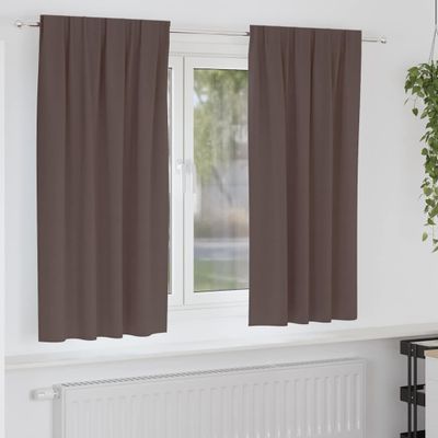 vidaXL Záclony na zatemnenie s krúžkami 2 pcs Tmavohnedá 175 x 140 cm