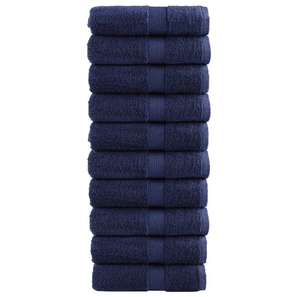 vidaXL Prémiové uteráky pre hostí SOLUND 10 ks, tmavomodré 30x50 cm, 600 g/m²