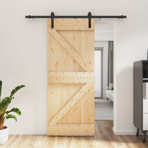 vidaXL Posuvné dvere Prírodná a čierna 85 x 210 cm