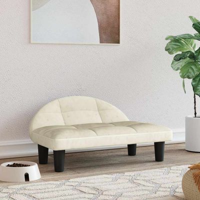 vidaXL Pelech pre psa, krémový 70x52x30 cm, zamat