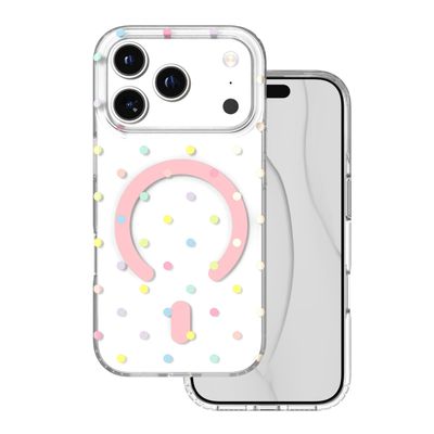 Magnetický obal Bubble Dots Mag pre iPhone 17 Pro 6,3" / 18 Pro 6,3" biely