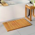 vidaXL Kúpeľňová predložka Hnedá 80 x 50 cm Pevné akáciové drevo