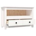 vidaXL TV skrinka biela 79x35x52 cm masívna borovica