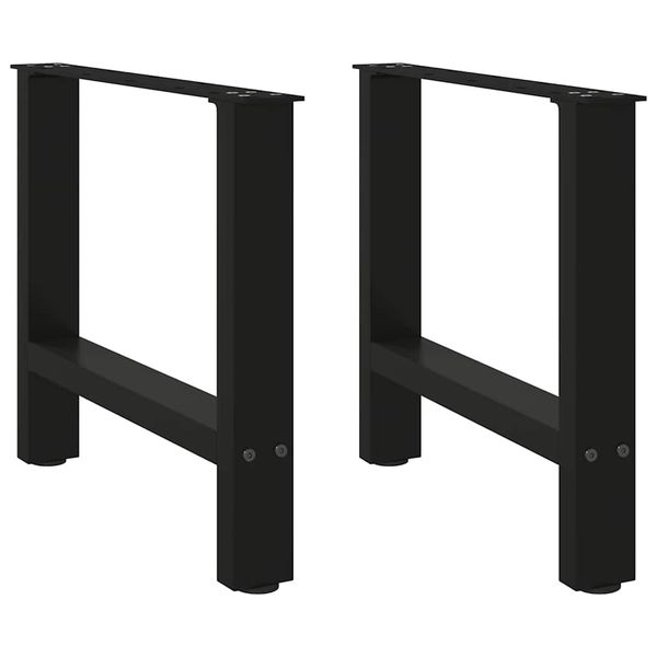 vidaXL Nohy konferenčného stolíka, čierne, 2 ks, 60 x (42-43) cm, oceľové