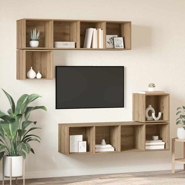 vidaXL Zostava TV skriniek 4 pcs Remeselný dub Kompozitné drevo