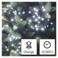 LED svetelný reťazec - svietiace trsy, nano, 5,2 m, vnútorný, studená biela, časovač