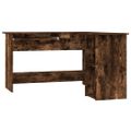 vidaXL Rohový stôl dymový dub 120x140x75 cm kompozitné drevo