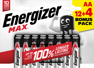 Energizer Max AA alkalické batérie 12+4 16 ks E303326700