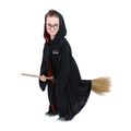 Detský kúzelnícky plášť s kapucňou s kravatou a okuliarmi