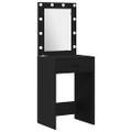 vidaXL Súprava toaletného stolíka s LED 3 ks Čierny dub