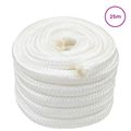 vidaXL Lano na čln 3 mm 25 m Plná biela PP