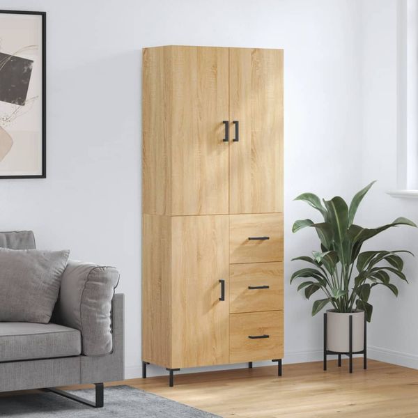 vidaXL Vysoká skrinka dub sonoma 69,5x34x180 cm spracované drevo